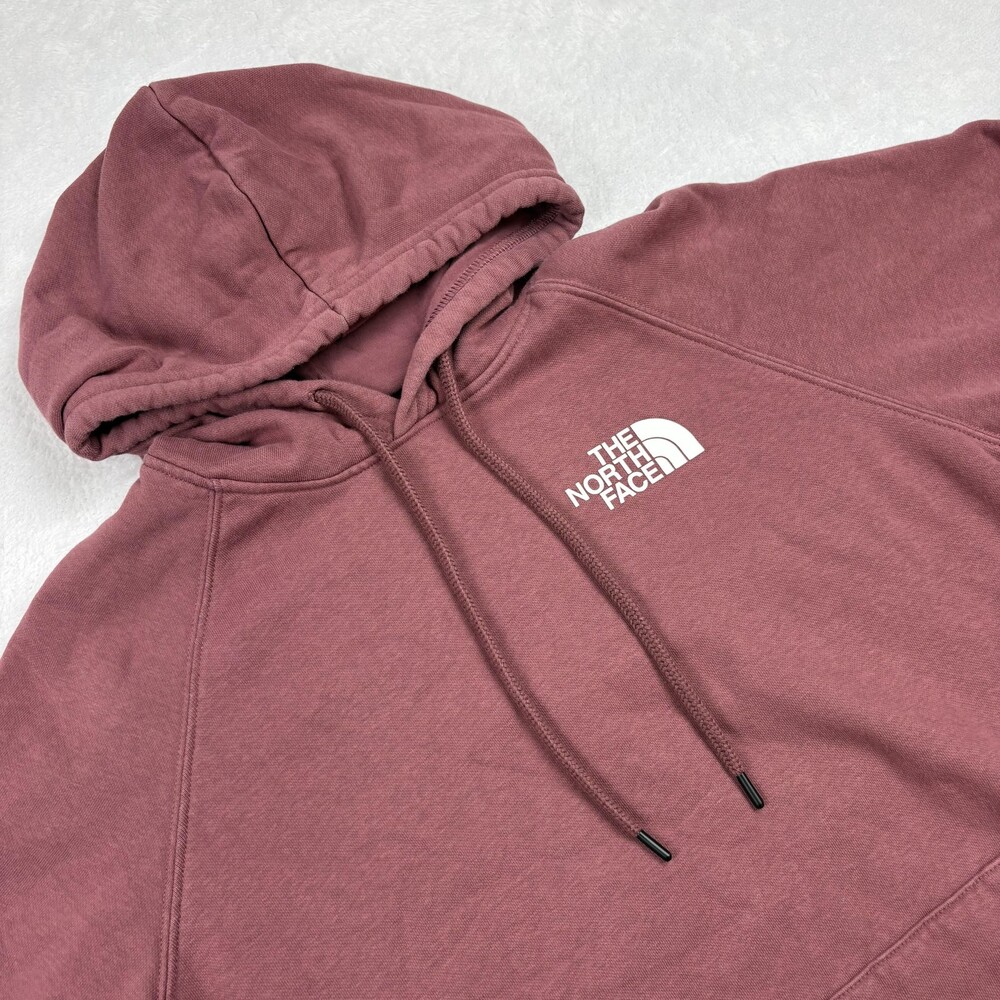 The North Face Hoodie womens M Pink Pullover Lined Hooded Pockets Graphic Logo